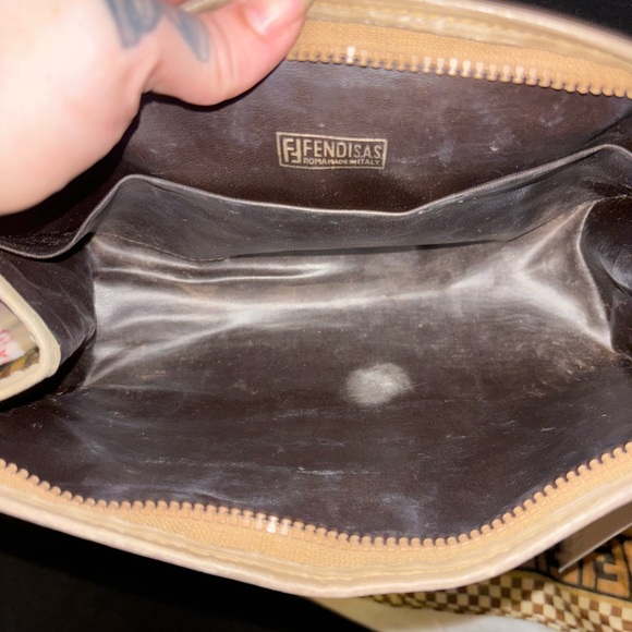 FENDI | Vintage SAS FF Logo Signatures Monograms Clutch Cosmetic Toiletery Bag - Picture 2 of 9